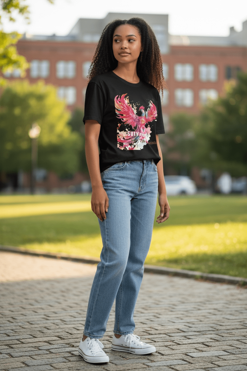 Breast Cancer Survivor Pink Ribbon Shirt Bella Canvas Tee - Nonna J's