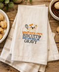 Flour Sack Kitchen Towel Biscuits And Gravy Farmhouse Decor - Nonna J's