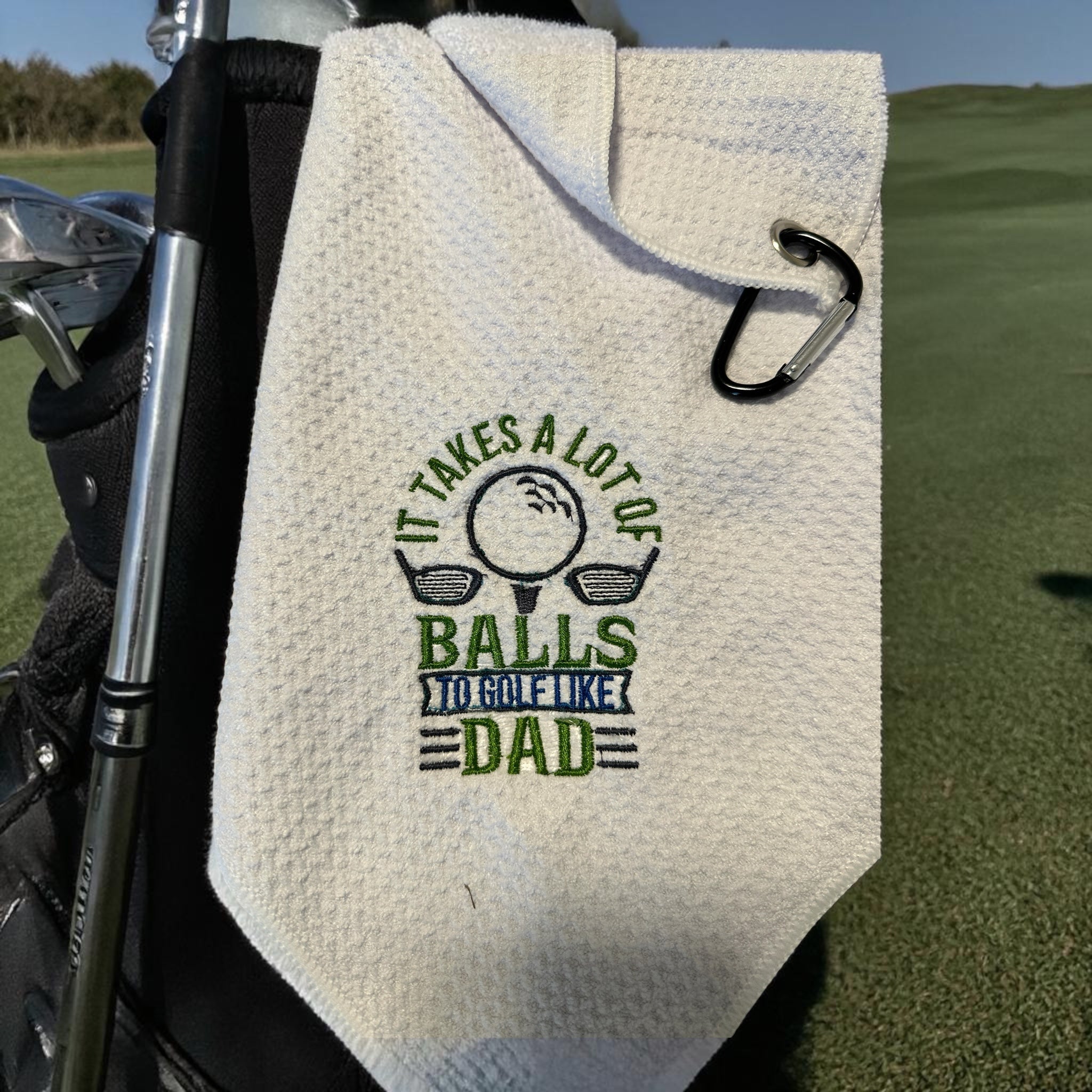 Golf Towel It Takes Balls To Golf Like Dad Funny Gift For Golfers - Nonna J's