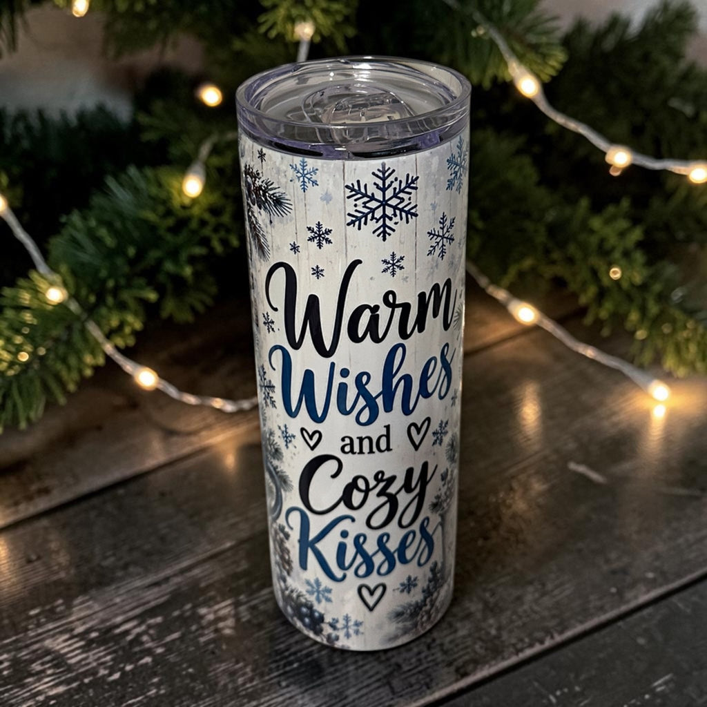 Holiday Skinny Tumbler 20 Oz Insulated Travel Coffee Cup Winter Themed - Nonna J's