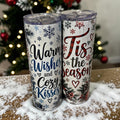Holiday Skinny Tumbler 20 Oz Insulated Travel Coffee Cup Winter Themed - Nonna J's