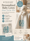 Lamb Lovey With Monogram Baby Security Blanket - Nonna J's