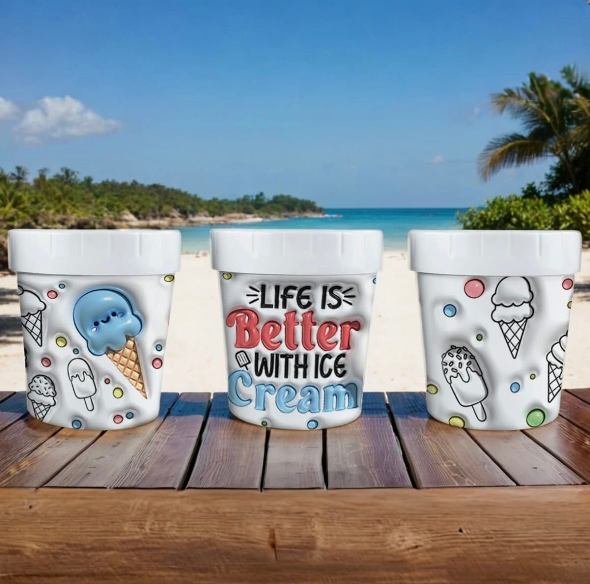 Life Is Better With Ice Cream Container - Nonna J's