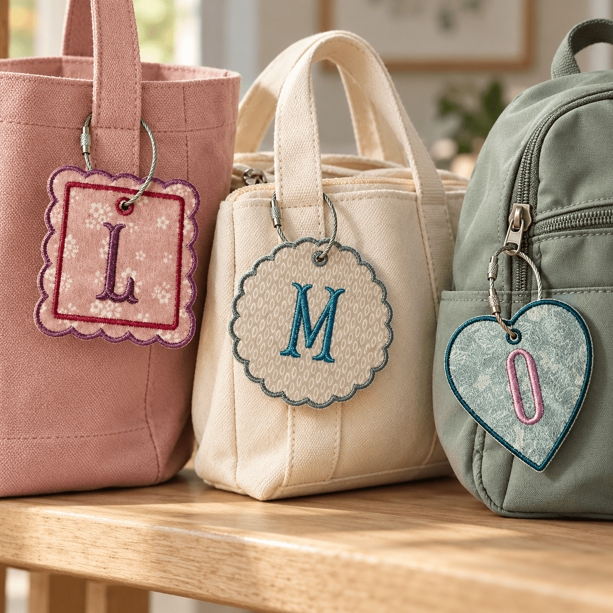 Personalized Embroidered Initial Fabric Bag Tag for Luggage and Backpacks - Nonna J's