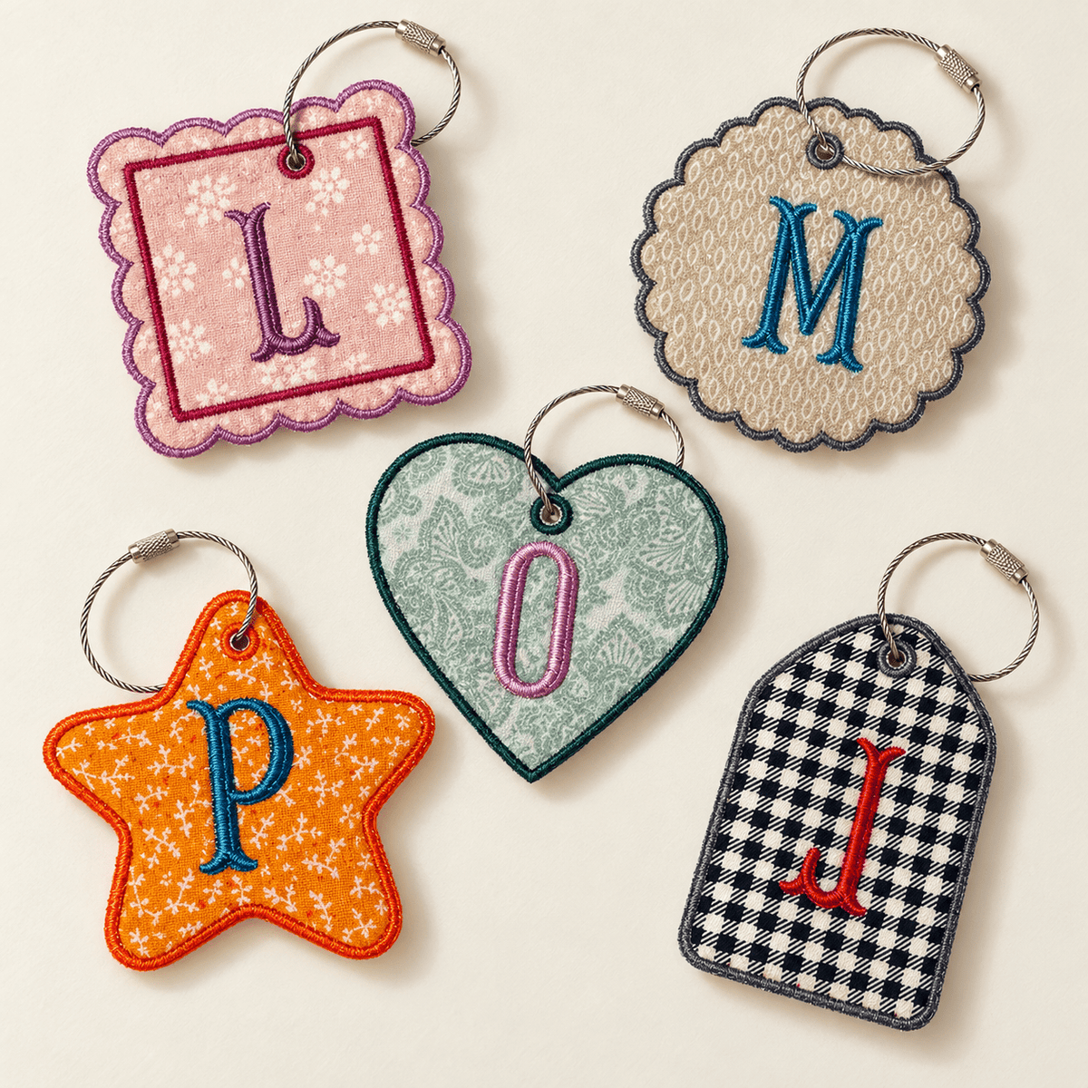 Personalized Embroidered Initial Fabric Bag Tag for Luggage and Backpacks - Nonna J's