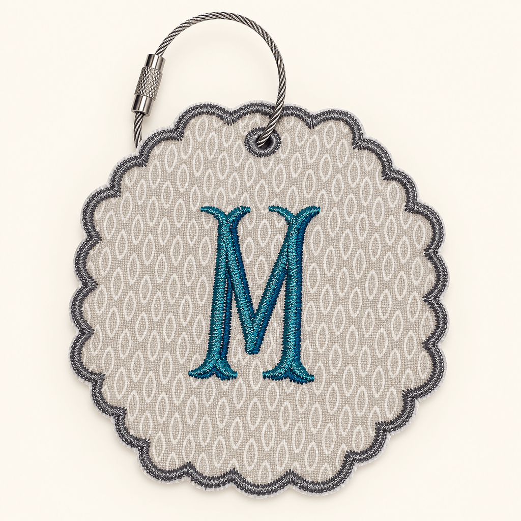Personalized Embroidered Initial Fabric Bag Tag for Luggage and Backpacks - Nonna J's