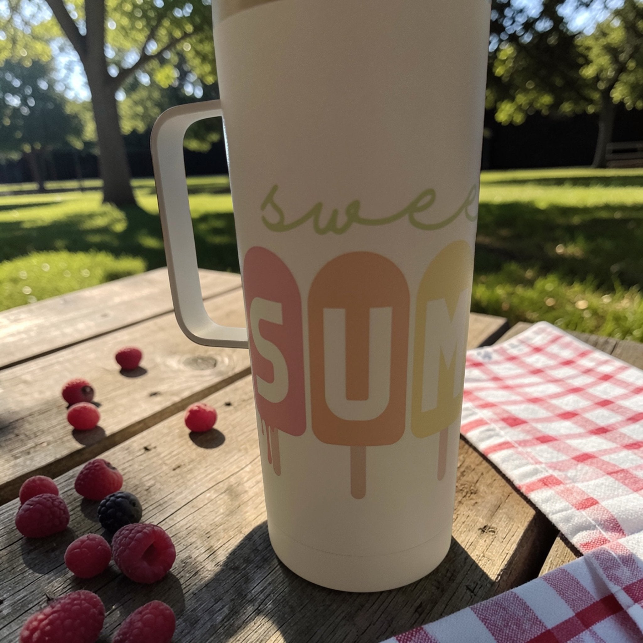 Sweet Summer 20oz Stainless Steel Tumbler With Handle For Cupholder - Nonna J's